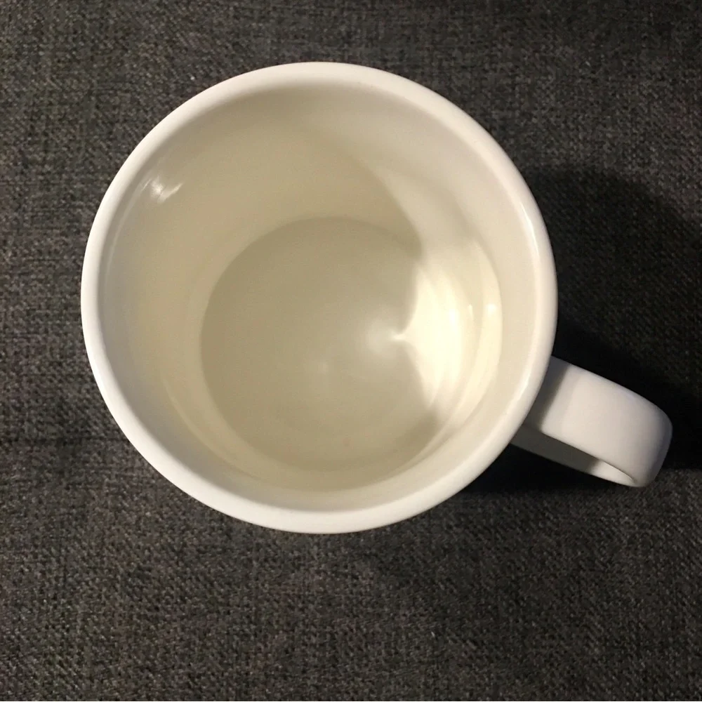 “T” Initial Coffee Mug, White, Black, 15 oz